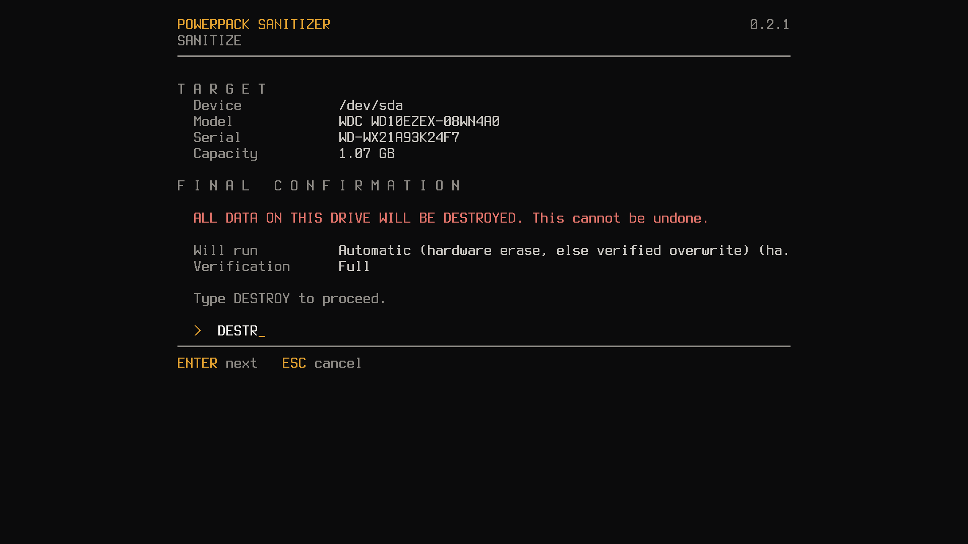 Serial, then DESTROY. No accidents.